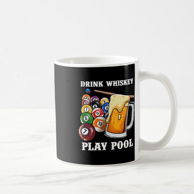 Drink Whiskey Play Bassäng I Funny Whisky Billiard Kaffemugg (Höger)