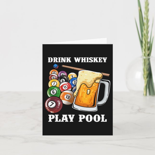 Drink Whiskey Play Bassäng I Funny Whisky Billiard Kort (Framsida)