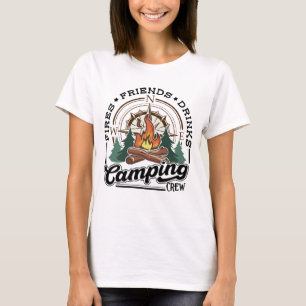 Drinka från Camping Crew Fries Vänner T Shirt