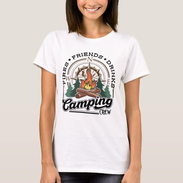 Drinka från Camping Crew Fries Vänner T Shirt (Framsida)