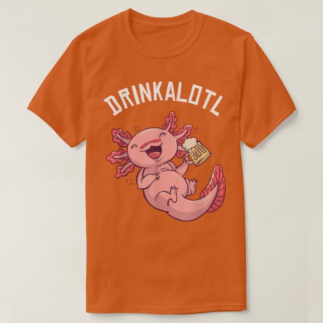 Drinkalotl Funny Aolotl Anime manar Kvinnor Beer Ä T Shirt (Design framsida)
