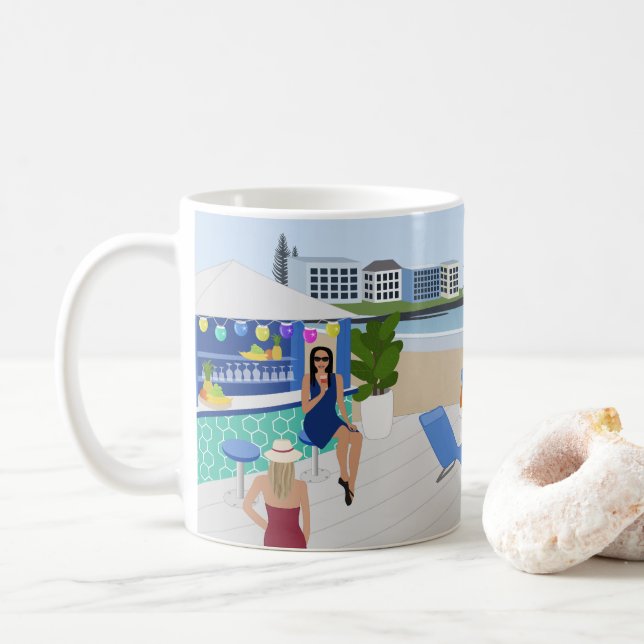 Drinkar vid Beach Pub Kaffemugg (Med munk)