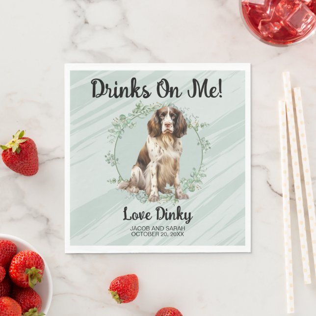 Drinken är på mig! Engelsk Springer Spaniel Hund F Pappersservett (Insitu)