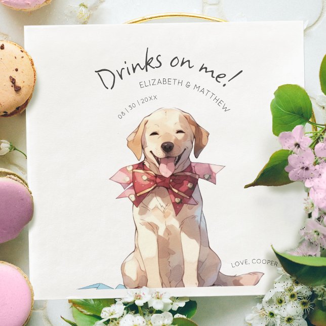 Drinken Är På Mig Labrador Vattenfärg Kul Hund Hus Pappersservett (Skapare uppladdad)