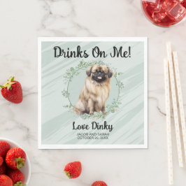 Drinken är på mig! Pekingeser Hundservetter med Fo Pappersservett