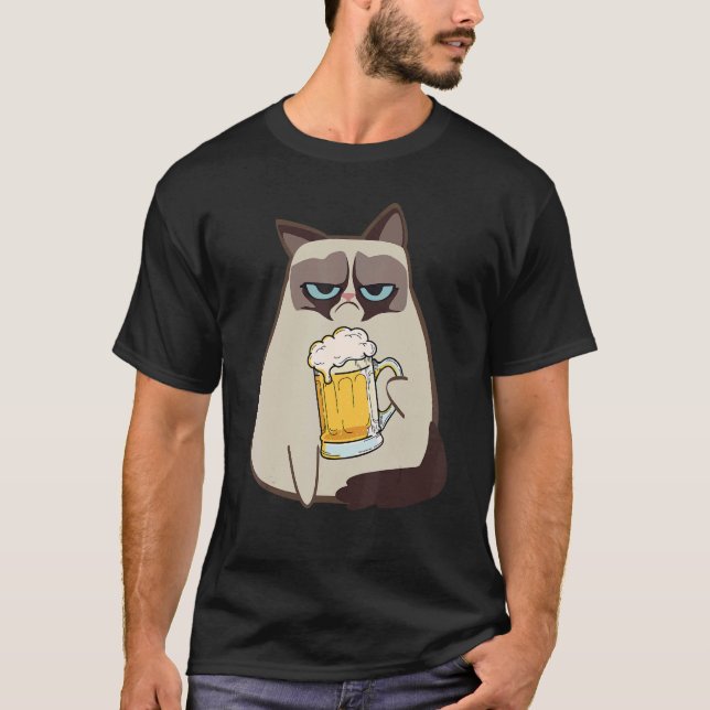 Drinkers 365 Beer Cat Style T Shirt (Framsida)