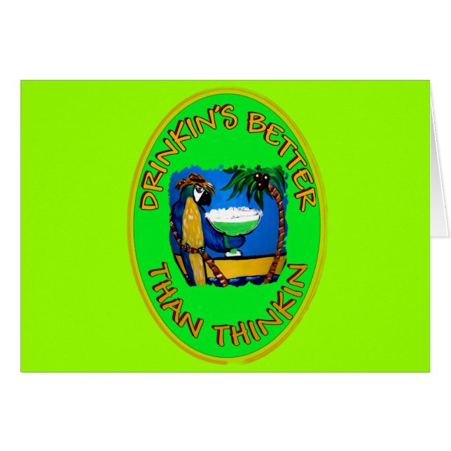 DRINKIN ÄR BÄTTRE ÄN TINKIN. HÄLSNINGSKORT (Framsidan Horizontal)