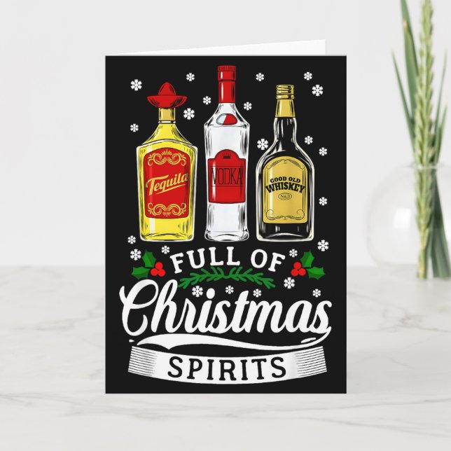 Drinking Alcohol Christmas Party Gift Full Of Chri Kort (Framsida)