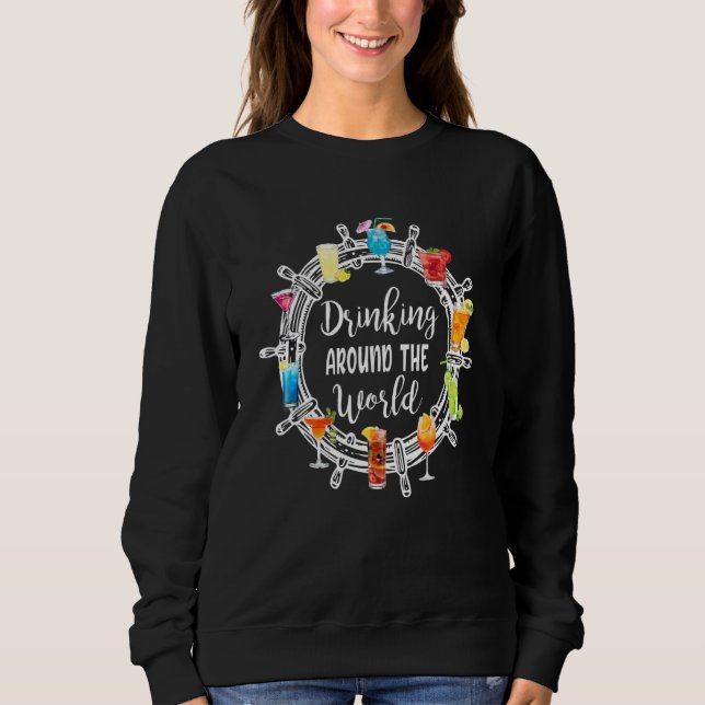 Drinking Around The World Love Cruise T Shirt (Framsida)