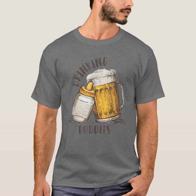 Drinking Buddies Dad And Baby Matching Fist Father T Shirt (Framsida)