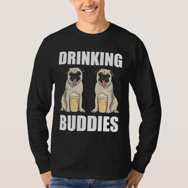 Drinking Buddies Funny Pugs Gift Classic T-Shirt 3 (Framsida)