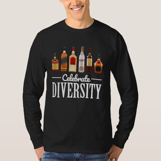 Drinking  Celebrate Diversity  for Bartender T Shirt (Framsida)