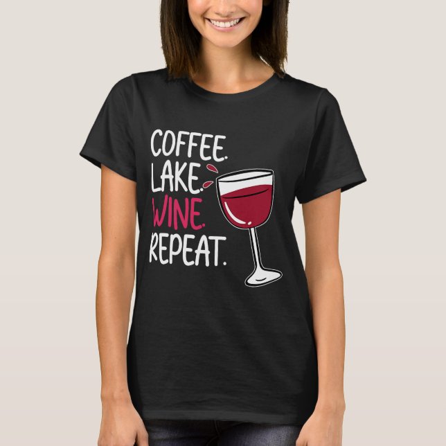 Drinking Drinker Ord-grafik för kaffedrycker i Sjö T Shirt (Framsida)