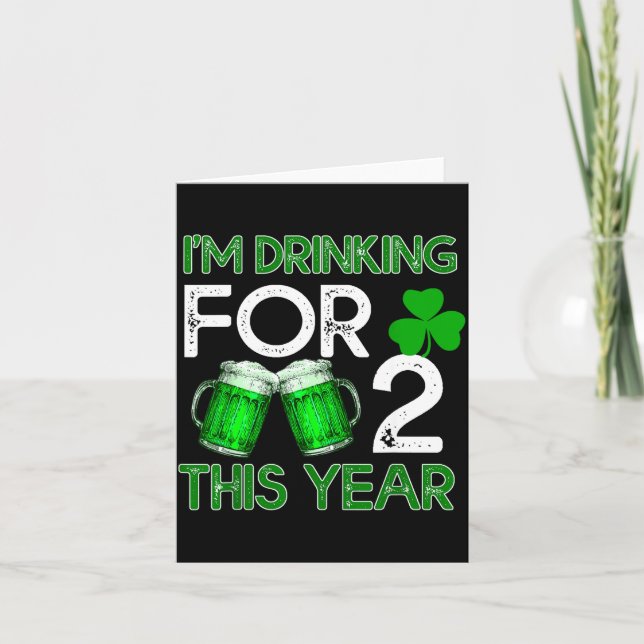 Drinking For 2 This Year Shirt St Patricks Day  Kort (Framsida)