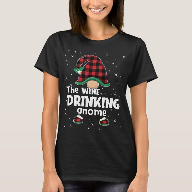 Drinking Gnome Buffalo Play Matching Julgrå T Shirt (Framsida)