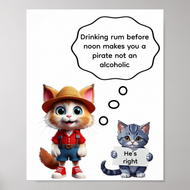 Drinking rum before noon makes you a pirate  poster (Framsidan)