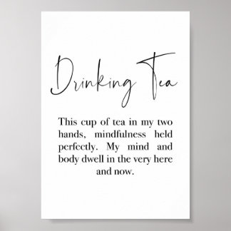Drinking Tea-citat- Thich Nhat Hanh-citat Poster
