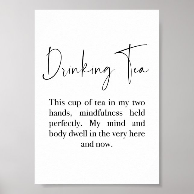 Drinking Tea-citat- Thich Nhat Hanh-citat Poster (Framsidan)