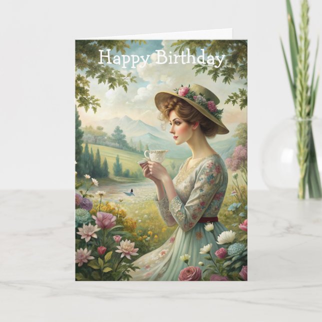 Drinking Tea i Garden Kort (Framsida)