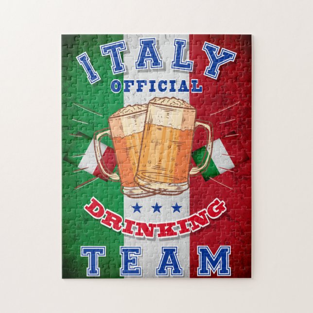 Drinking Team för Officiell av italien. Funy öl Pussel (Vertikal)