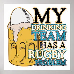 Drinking Team Rugby Poster