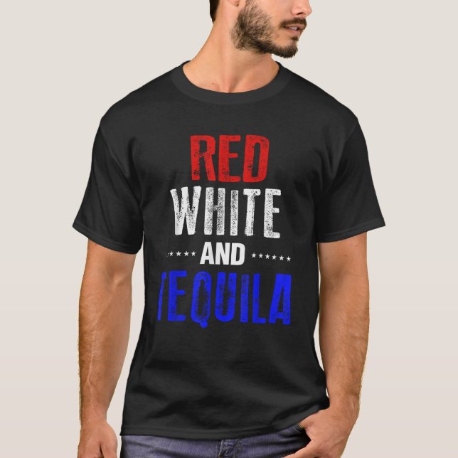 Drinking Tequila Funny 4:e juli USA Amerika T Shirt (Framsida)