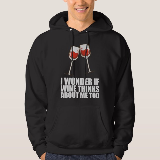 Drinking Wine  Partying  Alcohol Hoodie (Framsida)