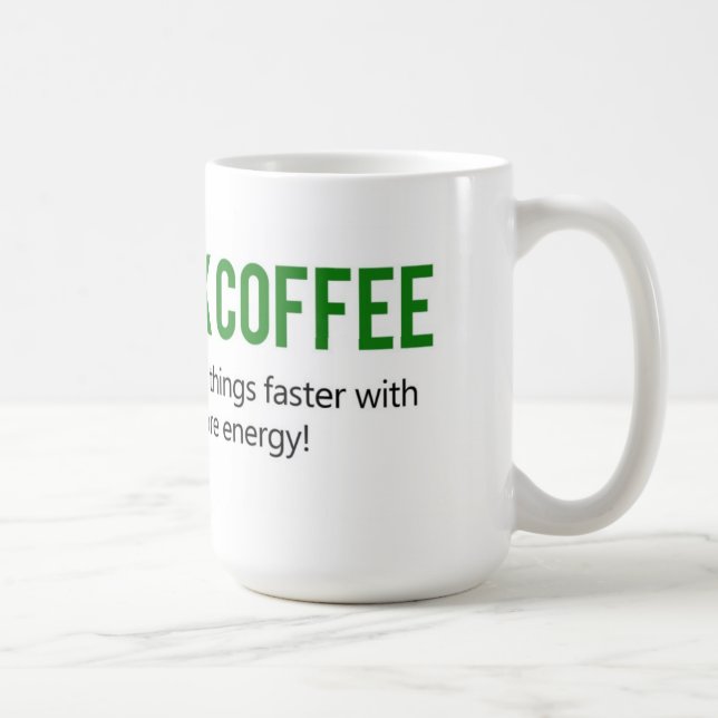 Drinkkaffe gör dumma saker rånar snabbare kaffemugg (Höger)