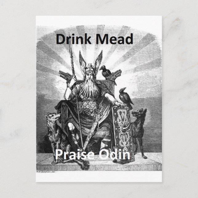 DrinkMead - beröm Odin Vykort (Framsida)