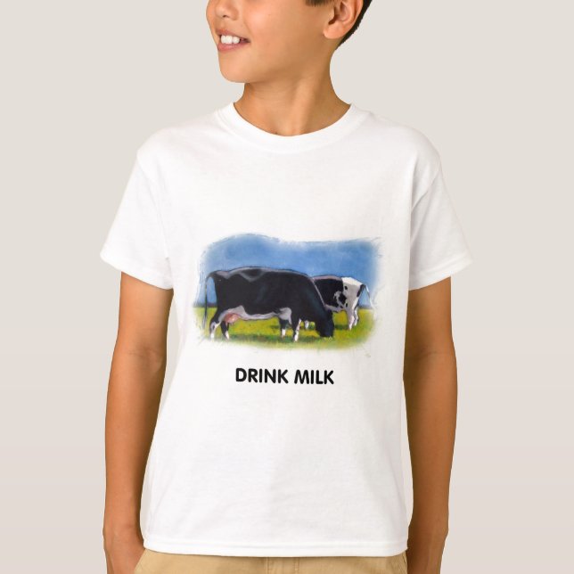 DRINKMJÖLK SKRÄMMER KONSTVERK TEE SHIRT (Framsida)