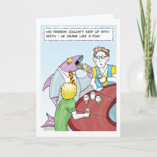 Drinknågot liknande ett fiskhälsningkort kort (Framsida)