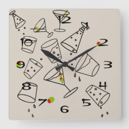 Drinks Acrylic Clock Fyrkantig Klocka