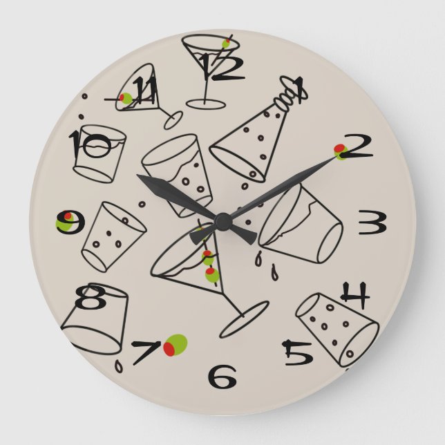 Drinks Acrylic Clock Stor Klocka (Framsida)