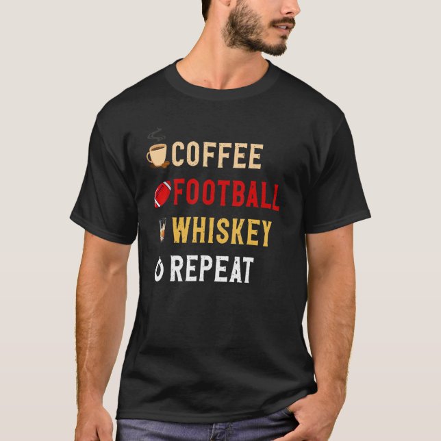 Drinks Älskare Funny Coffee, Football, Whiskey Rep T Shirt (Framsida)