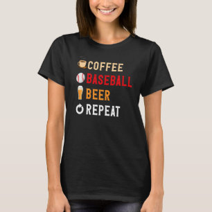 Drinks Älskare Lung Coffee, Baseball, Beer Repeat T Shirt
