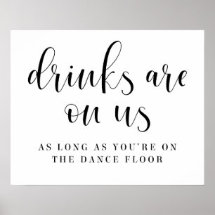 Drinks är på oss Open Pub Bröllop Poster