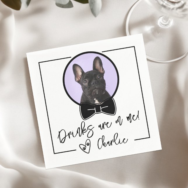 Drinks are on me Dog Wedding Pappersservett (Drinks are on me Dog Wedding Napkins)