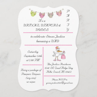 Drinks, blöjor & Dudes - inbjudan