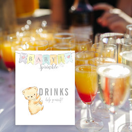 Drinks Bord Sign Baby Sprinkle Bear and Banner Poster