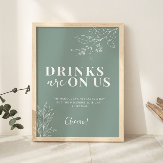 Drinks finns på US Boho Sage Grönt Bröllop Poster (Skapare uppladdad)