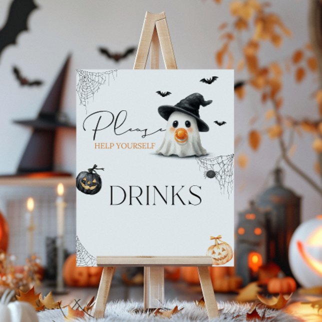 Drinks Little Boo Baby Shower Halloween Poster (Skapare uppladdad)