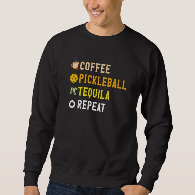 Drinks Lover Funny Coffee, Pickleball, Tequila Rep Lång Ärmad Tröja (Framsida)