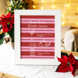 Drinks Menu Secret Santa Cabana Rosa Rand Preppy Poster