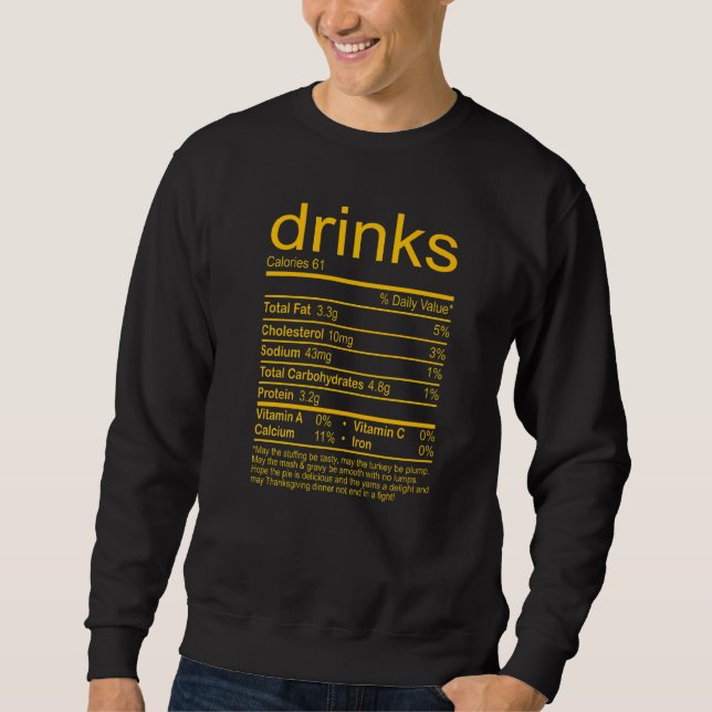 Drinks Näringsfetter Livsmedelsjulen Thanksgiving  Lång Ärmad Tröja (Framsida)