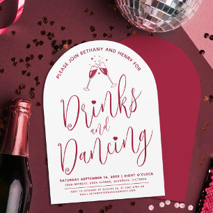 Drinks och dans efter bröllop skript vin red inbjudningar