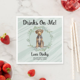 Drinks On Me! Airedale Terrier Hund Foto Pappersservett