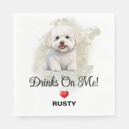 Drinks on Me Bichon Frise Wedding Pappersservett