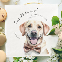 Drinks on Me Labrador Watercolor Roligt Hund Pet Pappersservett