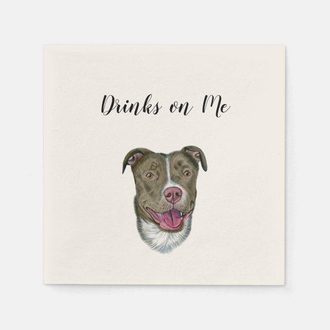 Drinks on Me Napkins (Hund) Pappersservett (Framsidan)