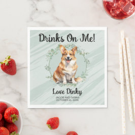 Drinks On Me! Pembroke Welsh Corgi Foto Pappersservett